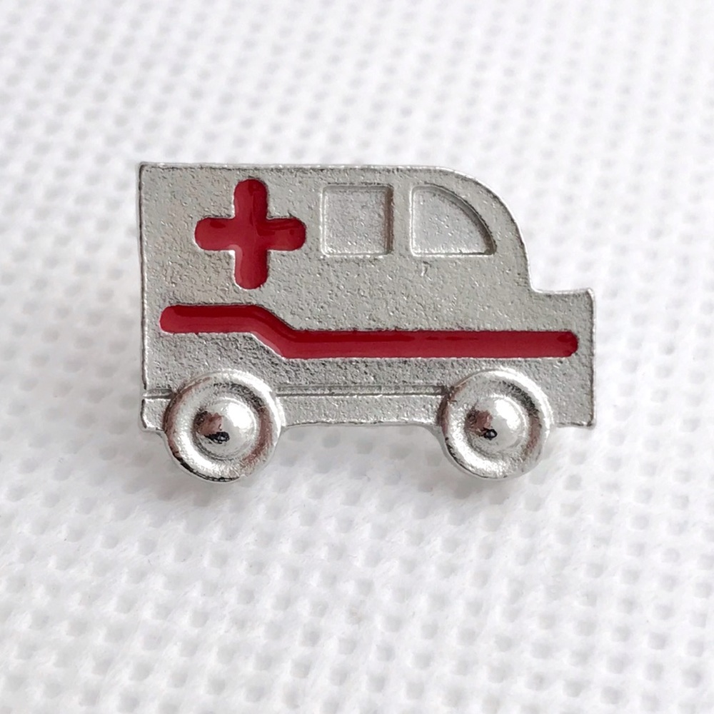 silver ambulance pin